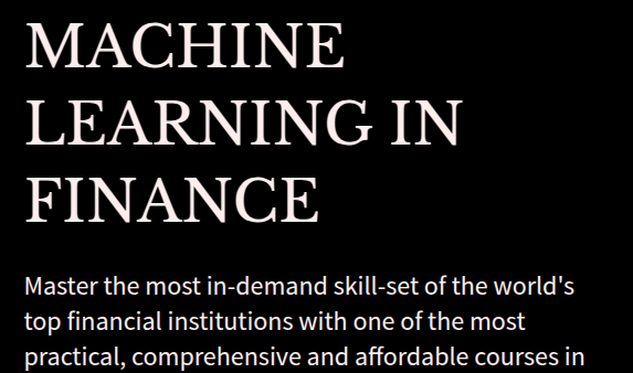 Machine Learning in Finance
